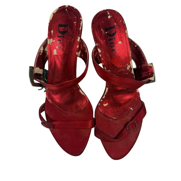 Dior Red Women's Heels with Strap - Picture 1 of 11
